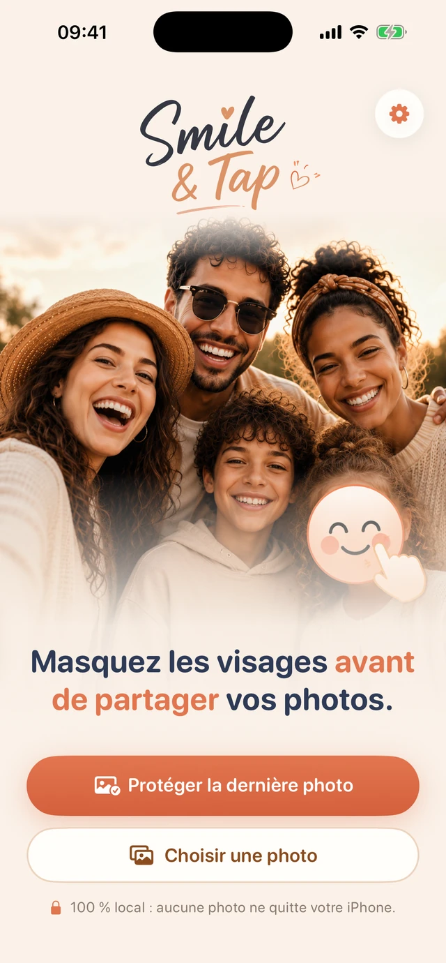 Écran d'accueil de Smile & Tap